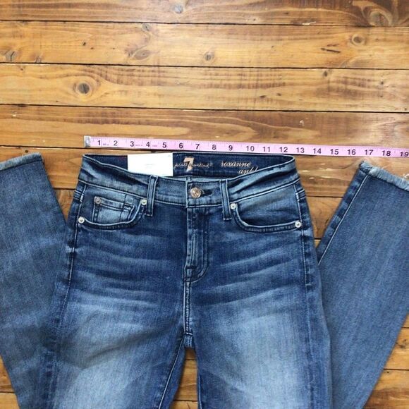 7FOR all mankind Roxanne classic ankle skinny high rise waist soft denim size 25 - Picture 7 of 11